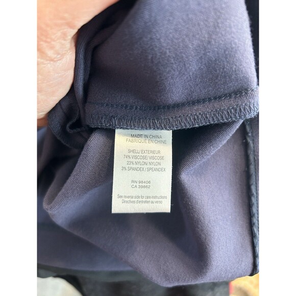 Theory Navy Blue Aline Knee Length Skirt Minimalist Heavy Pointe Fabric Size 8 - Picture 5 of 5